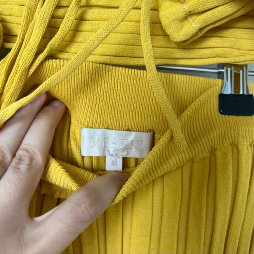 Meshki Yellow Ribbed Knit Sweater